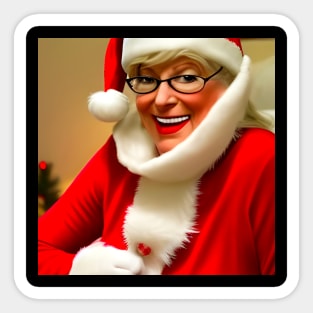 MS Clause Wearing a Santa's Disguise Sticker